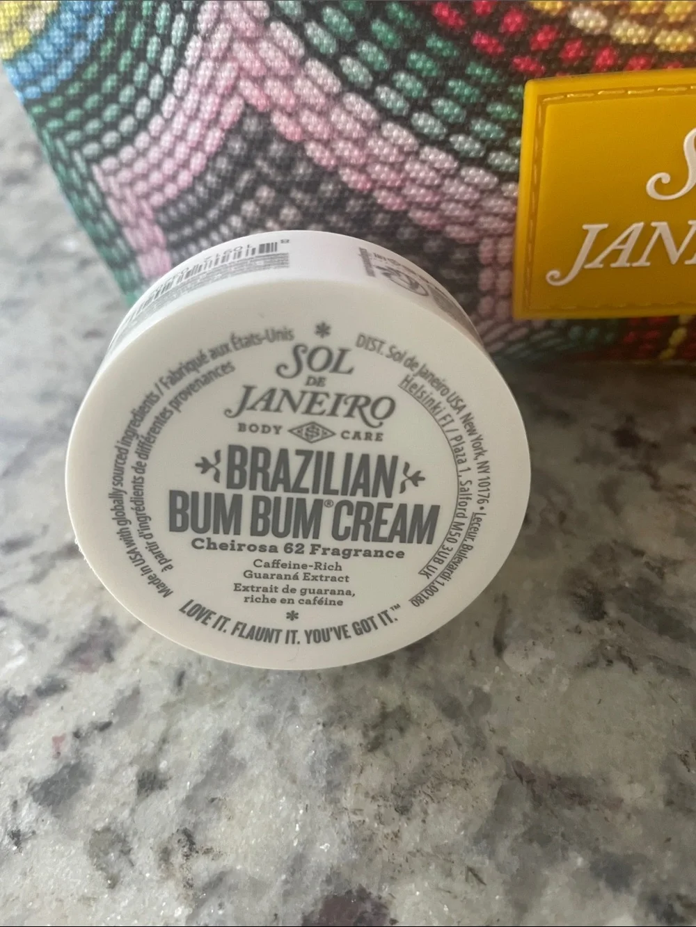 Sol de Janeiro Brazilian Bum Bum Cream and body scrub .7 oz ea makeup bag